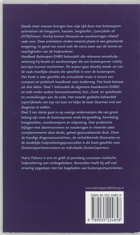 Achterkant van Handboek buitensport EHBO