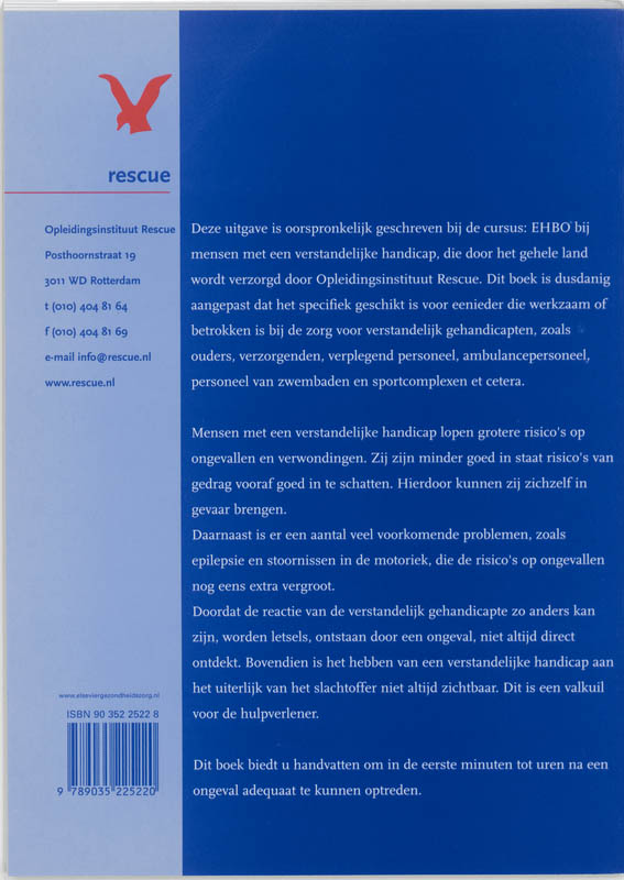 Achterkant van EHBO bij mensen met een verstandelijke handicap