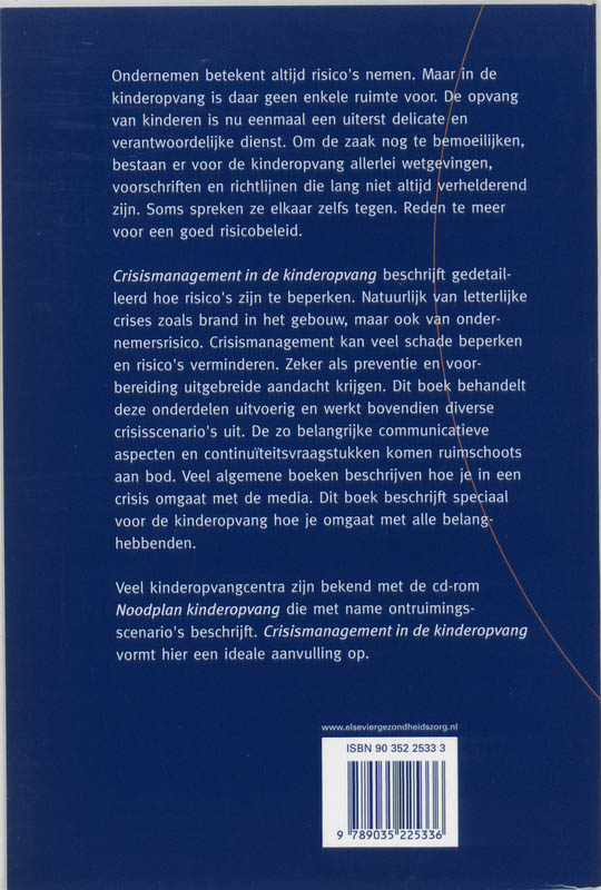 Achterkant van Crisismanagement in de kinderopvang