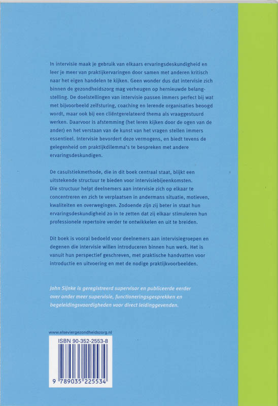 Achterkant van Intervisie in de gezondheidszorg