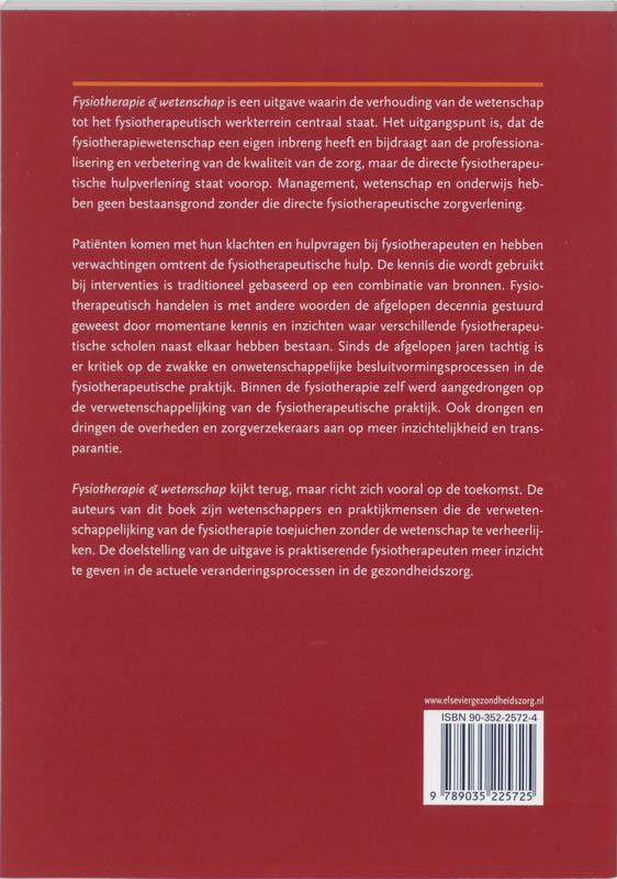 Achterkant van Fysiotherapie & wetenschap