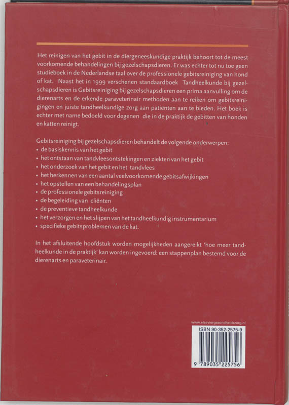 Achterkant van Gebitsreiniging bij gezelschapsdieren