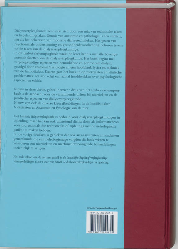 Achterkant van Leerboek dialyseverpleegkunde
