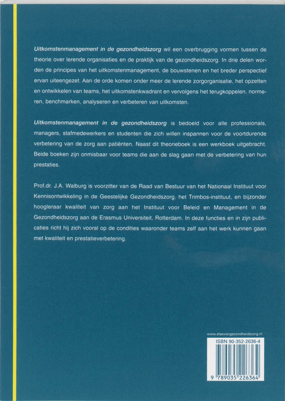 Achterkant van Uitkomstenmanagement in de gezondheidszorg