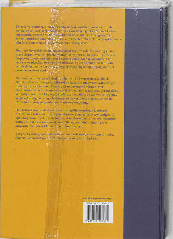 Achterkant van Basisboek kinderverpleegkunde