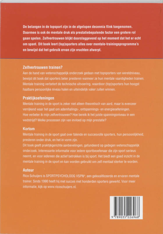 Achterkant van Mentale training in de sport
