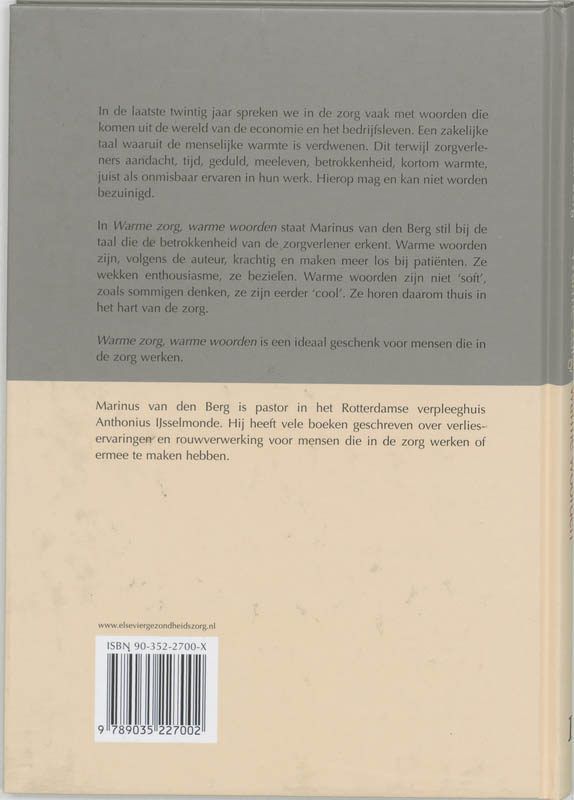 Achterkant van Warme zorg, warme woorden
