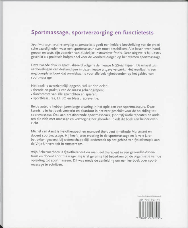 Achterkant van Sportmassage, sportverzorging en functietests