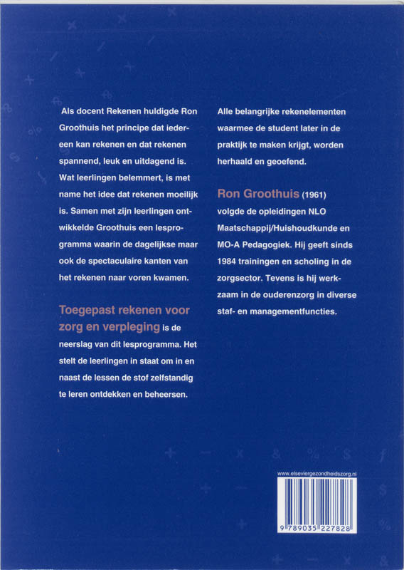 Achterkant van Toegepast rekenen voor zorg en verpleging