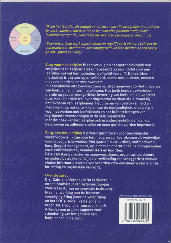 Achterkant van Zorg voor het leefplan