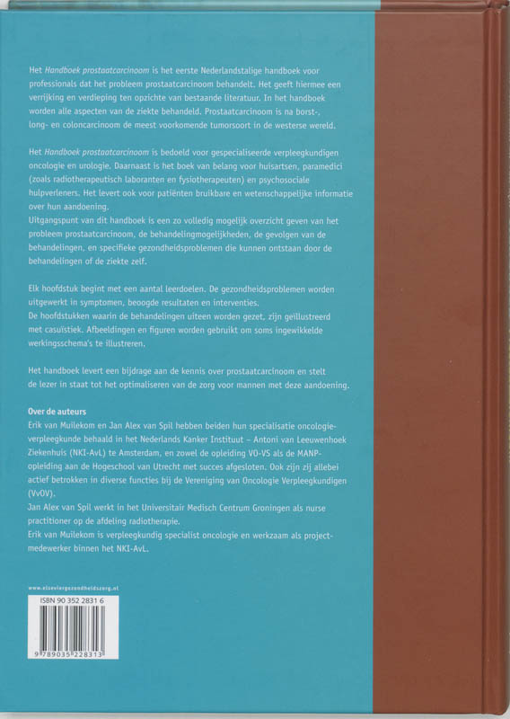 Achterkant van Handboek prostaatcarcinoom