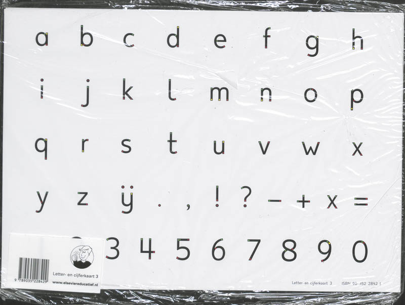 Achterkant van Cijfer/letterkaart