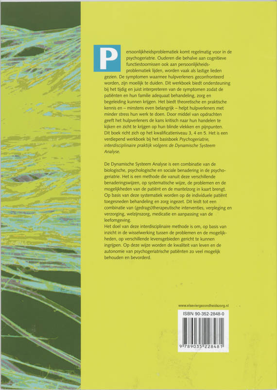 Achterkant van Persoonlijkheidsproblematiek in de psychogeriatrie langs de Dynamische Systeem Analyse