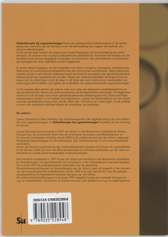 Achterkant van Oefentherapie bij rugaandoeningen
