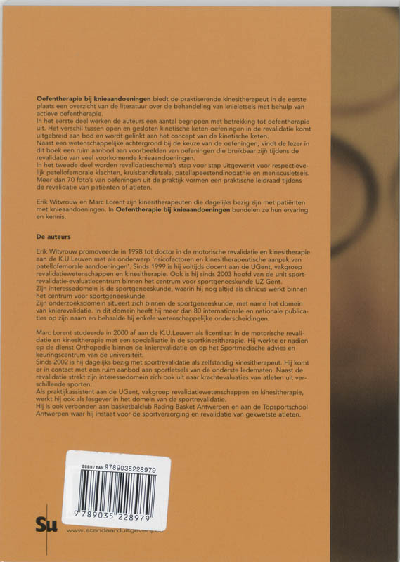 Achterkant van Oefentherapie bij knieaandoeningen