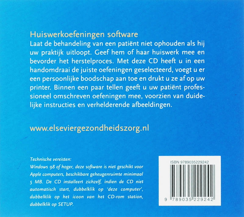 Achterkant van Huiswerkoefeningen fysiotherapie