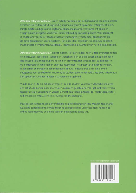 Achterkant van Beknopte integrale ziekteleer