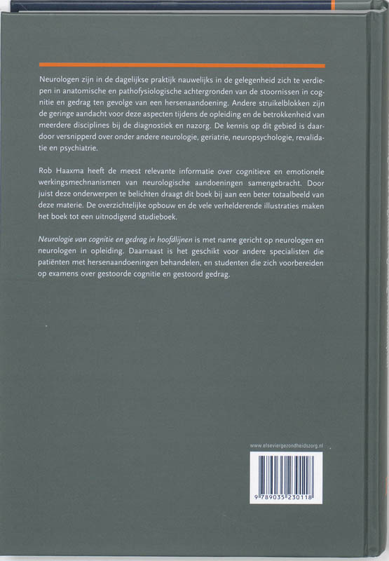 Achterkant van Neurologie van cognitie en gedrag in hoofdlijnen