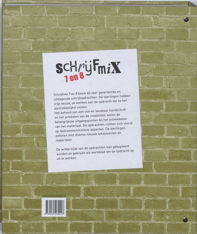 Achterkant van Schrijfmix