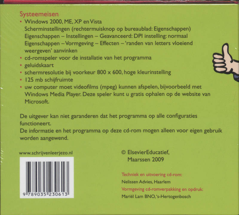 Achterkant van Schrijven leer je zo!