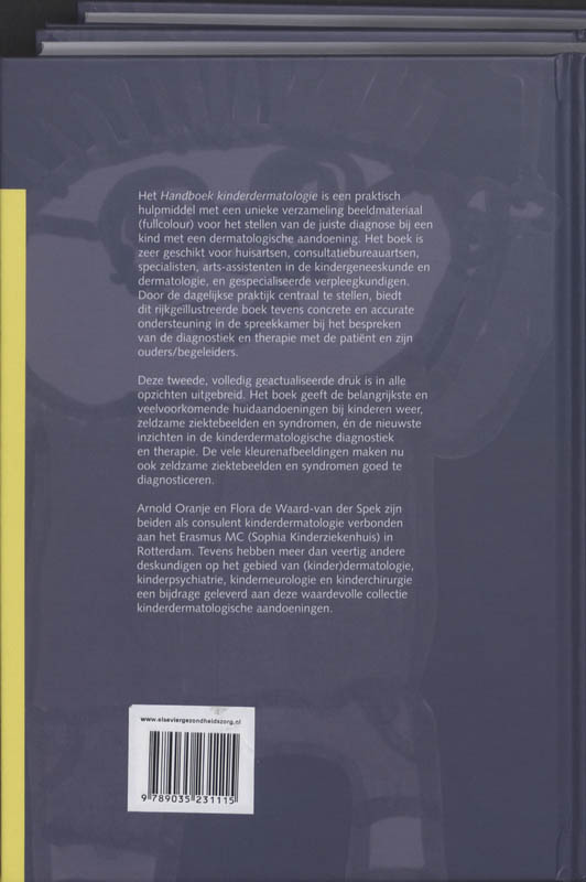 Achterkant van Handboek kinderdermatologie 2 delen
