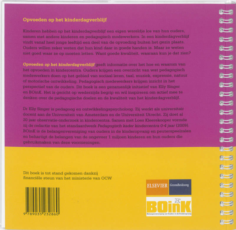 Achterkant van Opvoeden op het kinderdagverblijf