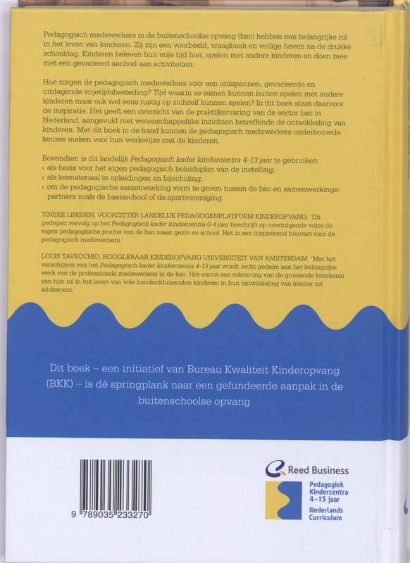 Achterkant van Pedagogisch kader kindercentra 4-13 jaar