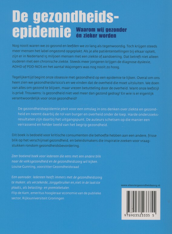 Achterkant van De gezondheidsepidemie