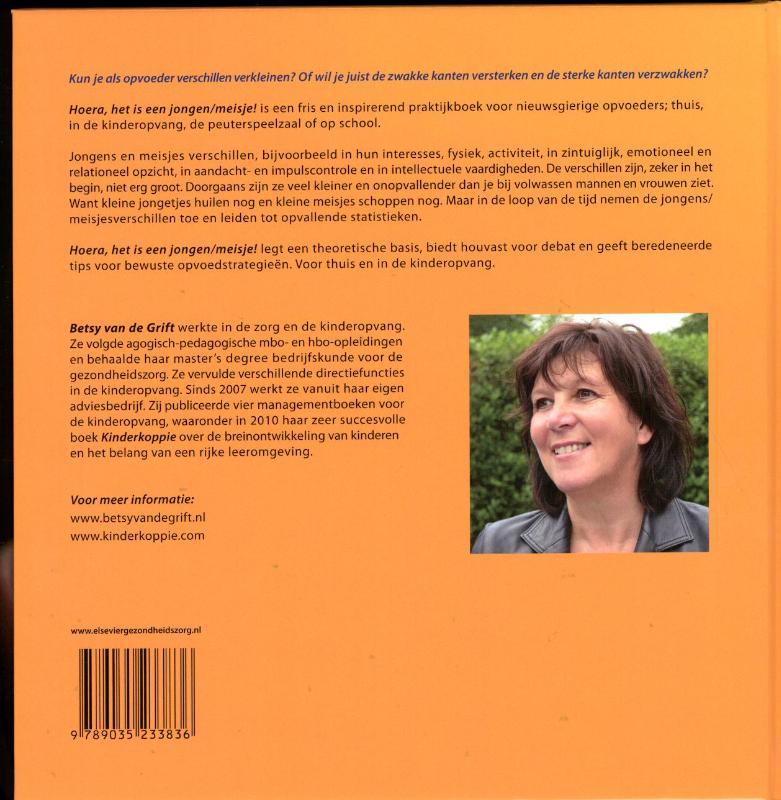 Achterkant van Hoera, het is een jongen/meisje!