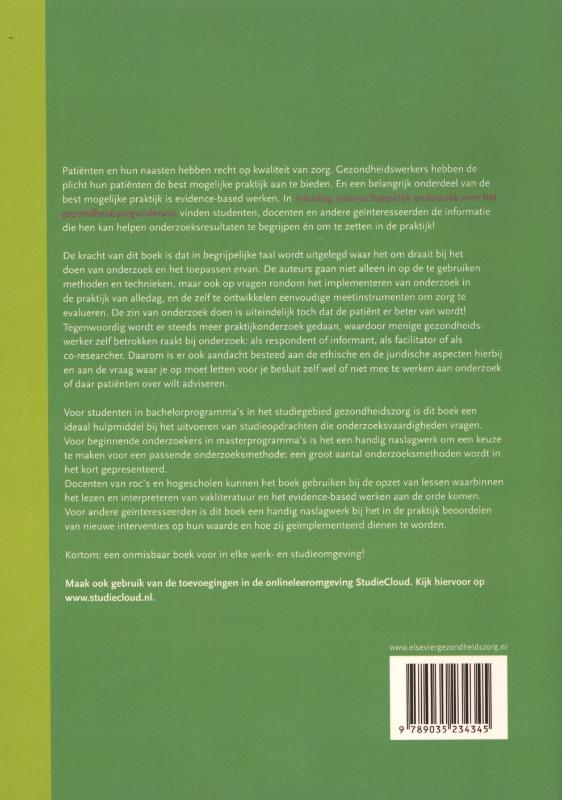 Achterkant van Inleiding wetenschappelijk onderzoek voor het gezondheidsonderwijs
