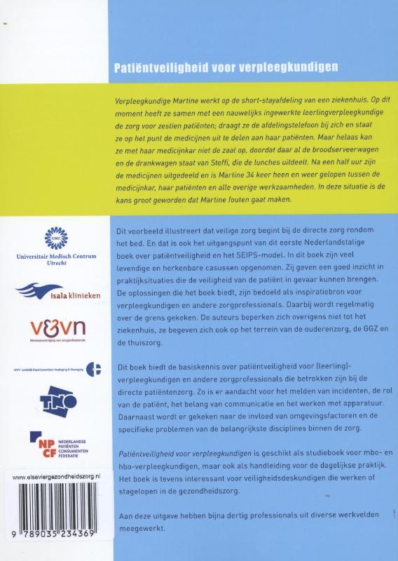 Achterkant van Patientveiligheid voor verpleegkundigen
