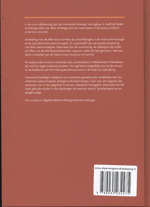 Achterkant van Functionele histologie