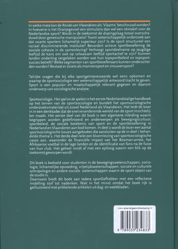 Achterkant van Sportsociologie