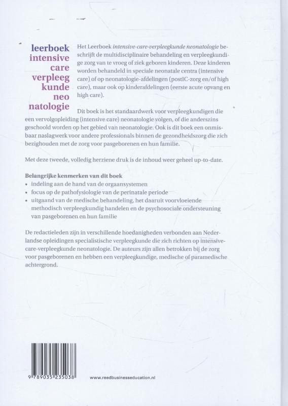 Achterkant van Leerboek intensive-care-verpleegkunde neonatologie