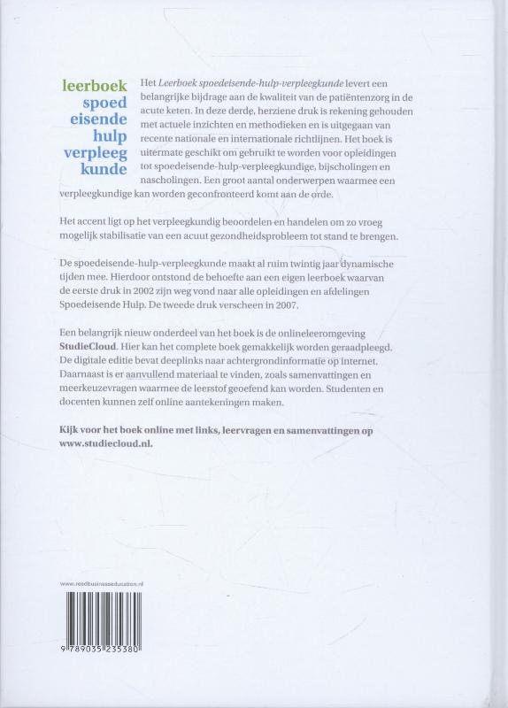 Achterkant van Leerboek spoedeisende-hulp-verpleegkunde