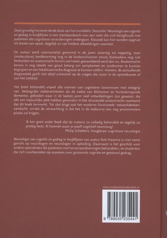 Achterkant van Neurologie van cognitie en gedrag in hoofdlijnen