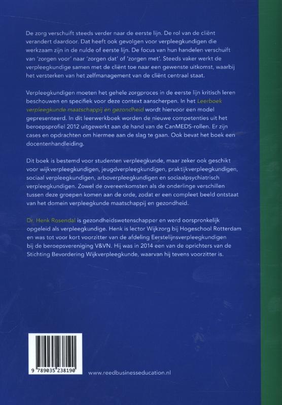 Achterkant van Leerboek verpleegkunde maatschappij en gezondheid