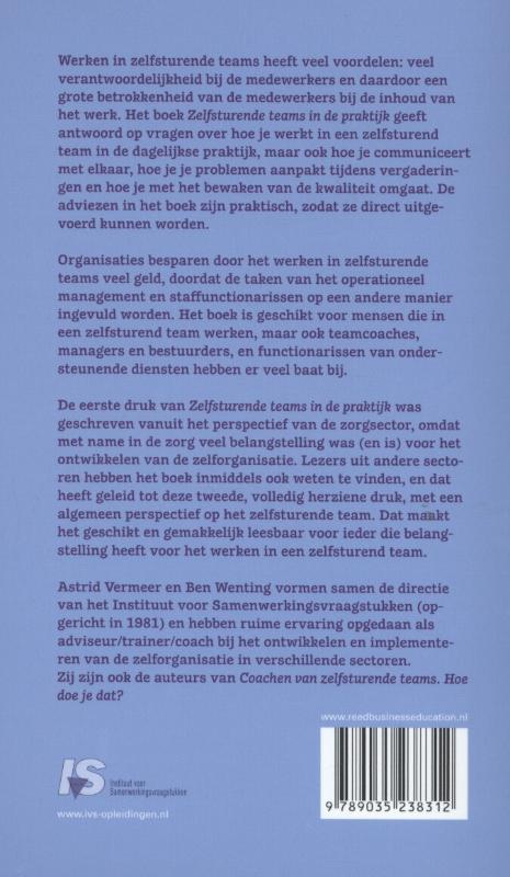Achterkant van Zelfsturende teams in de praktijk