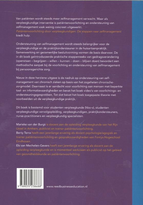 Achterkant van Patiëntenvoorlichting door verpleegkundigen