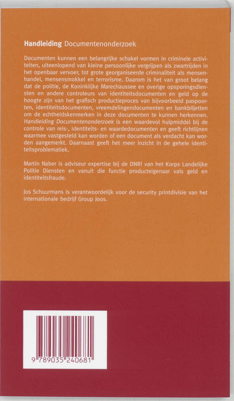 Achterkant van Handleiding