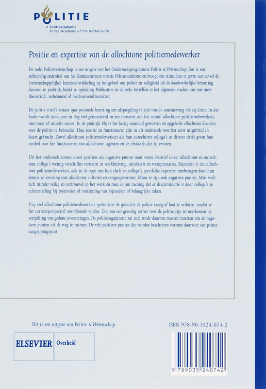 Achterkant van Positie en expertise van de allochtone politiemedewerker