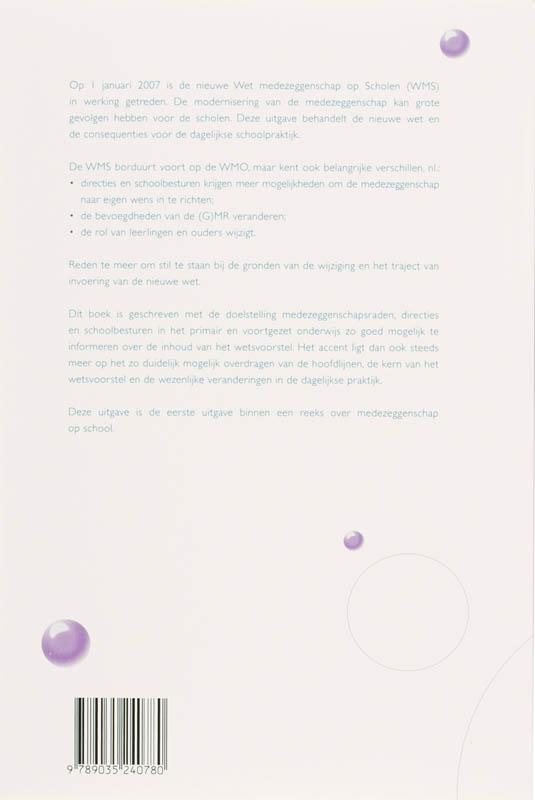 Achterkant van Wet medezeggenschap op scholen