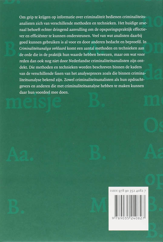 Achterkant van Criminaliteitsanalyse verklaard