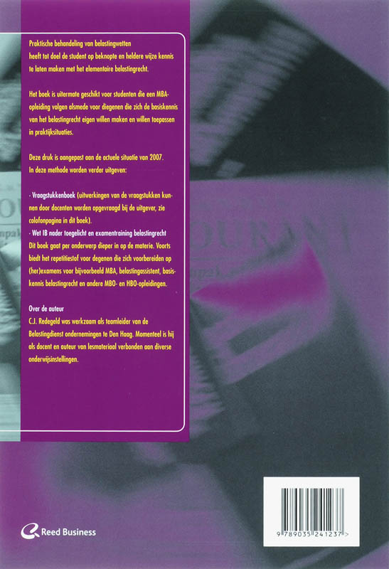 Achterkant van Praktische Behandeling van Belastingwetten