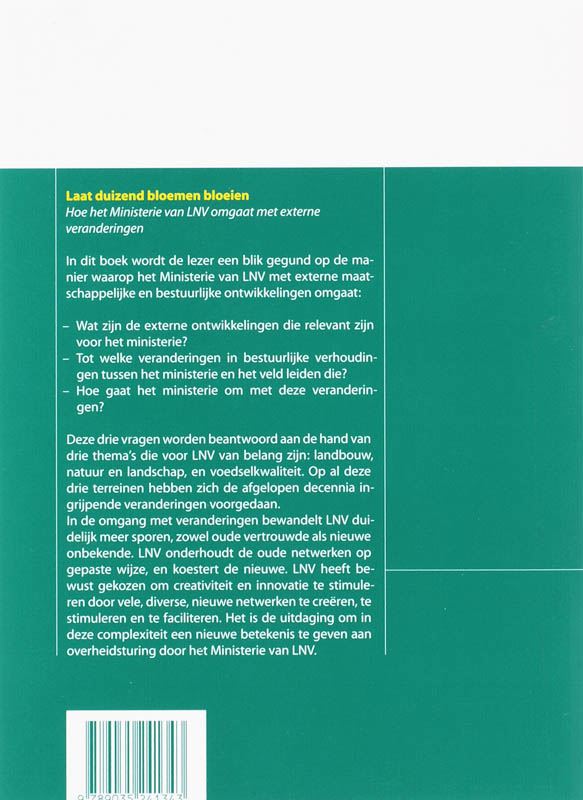 Achterkant van Laat duizend bloemen bloeien
