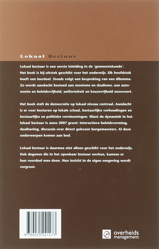 Achterkant van Lokaal Bestuur