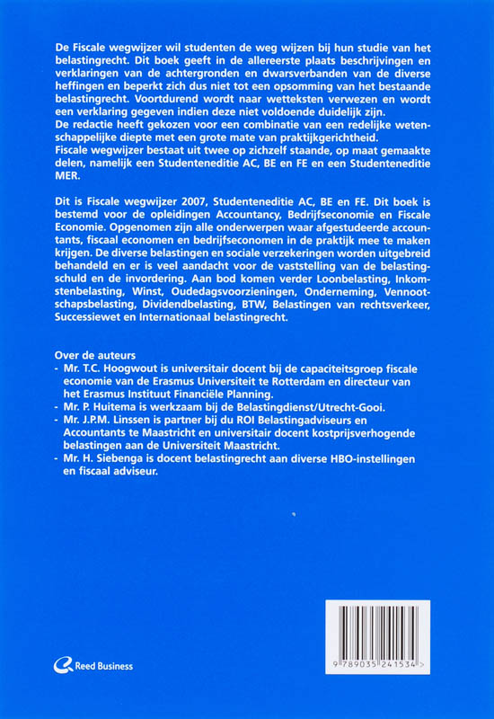 Achterkant van Studenteneditie AC BE FE
