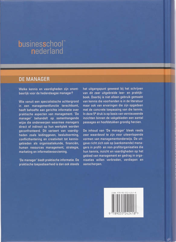 Achterkant van De Manager