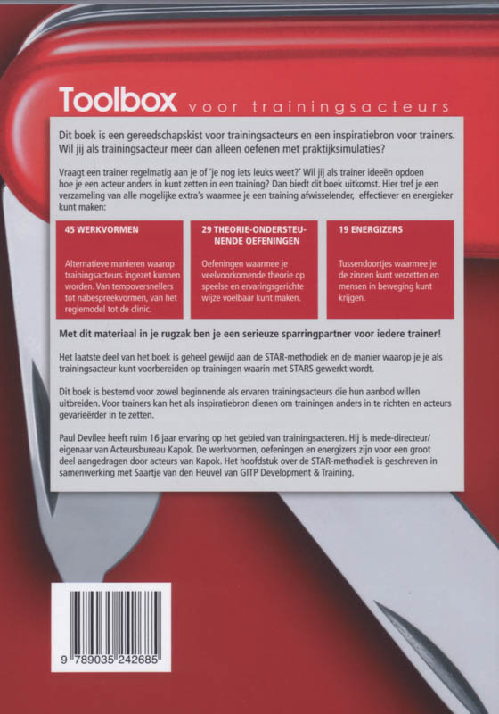 Achterkant van Toolbox voor trainingsacteurs