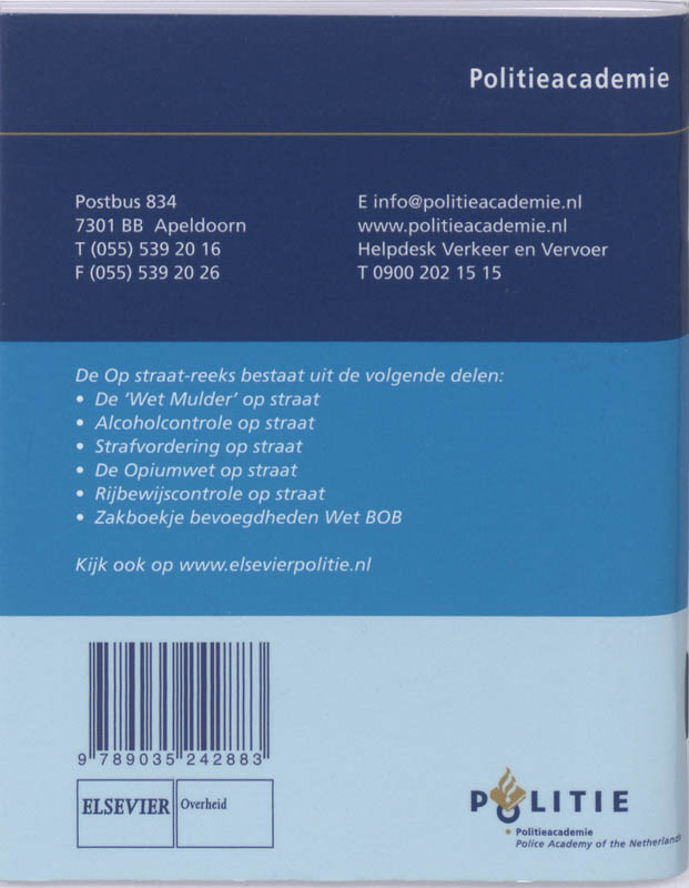 Achterkant van Alcoholcontrole op straat